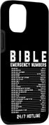 iPhone 14 Pro Bible Emergency Numbers Verse God Jesus Faith Christian Gift Case...