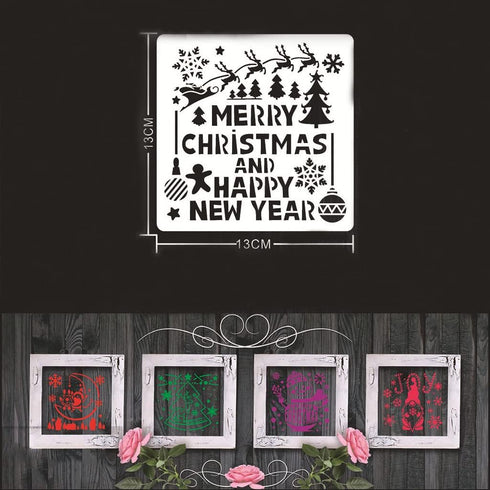 36 Pcs Christmas Stencils Template Large Christmas Snowflake Painting Stencils Reusable Snowman Template for DIY Cards Crafts Drawing on Wood Pape...