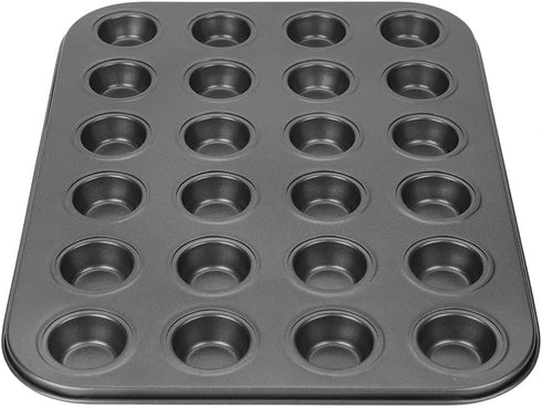Muffin Pans, 24 Cups Nonstick Steel Cupcake Pan Muffin Baking Pan Bakeware Muffin Tin Black Cupcake Tray Mini Muffin Tins for Baking...