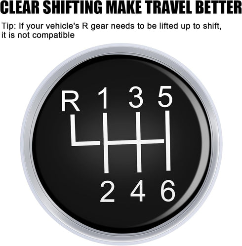 Universal Shift Knob 6 Speed Manual Gearbox Shift Knobs Fit for Most Car Transport Vehicles?Round Head R Up?...