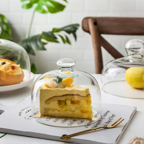 HEMOTON Glass Cake Dome Clear Cloche Dome Cake Display Cover with Knob Handle Size XL...