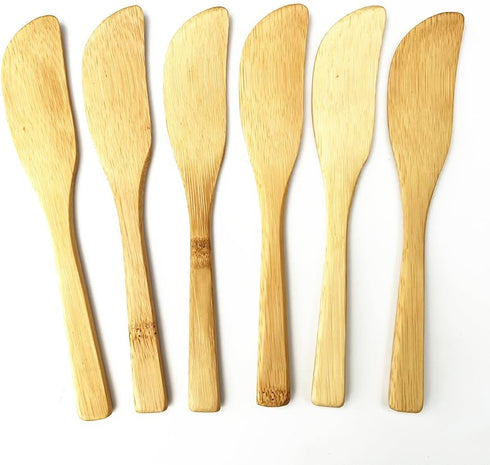 6-Piece Bamboo Utensils Bamboo Butter Knife...