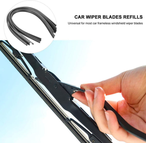 BESPORTBLE Black Windshield Wiper Blades Refills Replacement Car Vehicle Insert Rubber Strips for Wipers 10 Pieces 6mm...