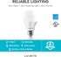 LUXRITE A19 LED Bulb 60W Equivalent, 3500K Natural White, 800 Lumens, Dimmable Standard LED Light Bulbs 9W, Enclosed Fixture Rated, Energy Star, E...