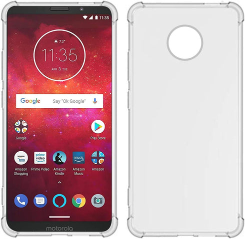 TIYA Case Clear for Moto Z3 Play and Z3 TPU Four Corners Cover Transparent Soft...