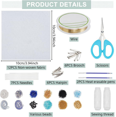 FREEBLOSS 6 Pcs Beaded Embroidery Kit Owl Sew on Patches Kit Beaded Appliques Sequin Patches Beaded Sew on Patches Embroidered Decorative Patch Se...