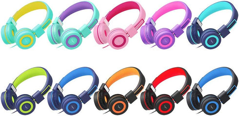 ELECDER i37 Kids Headphones Children Girls Boys Teens Foldable Adjustable On Ear Headphones 3.5mm Jack Compatible Cellphones Computer MP3/4 Kindle...