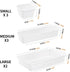 8 Pack Interlocking Desk Drawer Organizer Set, Vanity Storage Bins, Various Size Divider Trays for for Makeup, Jewelry, Utensils, Accessories or G...