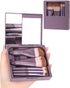 Travel Size Makeup Brushes Mini Set with Hard Case and Built-in Mirror, 5Pcs Small Cosmetic Brushes, On the Go Brush Travel Essentials kits for Wo...