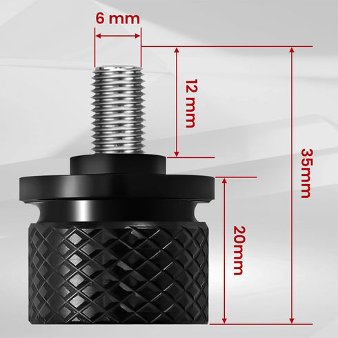 Stainless Knurled Fender Seat Bolt Screw 1/4"-20 Thread Compatible with 1996-2023 Harley Sportster Dyna Softail Touring CVO- American Skeleton...