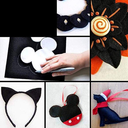 10pcs Felt Fabric Adhesive Sheets, Sticky Back Sheets, Self-Adhesive Sheets for Art & Crafts, Jewelry Box Liner, Furniture Protector Pads Water Re...