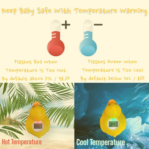 ZSquared Accessories Baby/Infant Bath Floating Toy Water Duck Safety Thermometer with Temperature Warning (Lady Duck)...