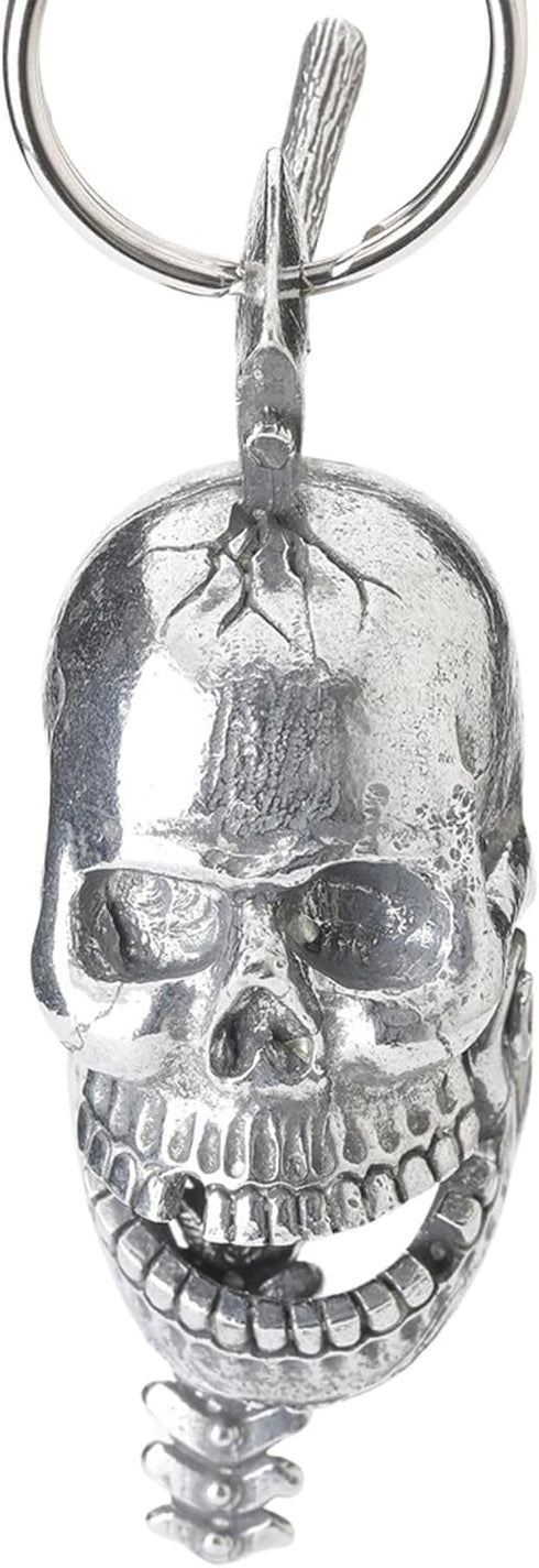 Guardian Bell Skull Bones Good Luck Bell w/Keyring & Black Velvet Gift Bag | Motorcycle Bell | Lead-Free Pewter | Made in USA...