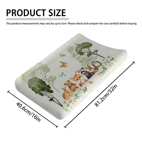 Cute Woodland Animals Forest Changing Pad Covers Bear Raccoon Fox Deer Rabbit Hedgehog Diaper Change Table Sheets for Boys Girls Soft Stretchy Bab...