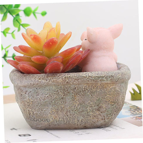 Yardwe 1pc Ceramic Planter Plant Pots Ceramic Cactus Planter Resin Planter Unique Pot Resin Pot Decorative Airplant Pot Cactus Pot Mini Container ...