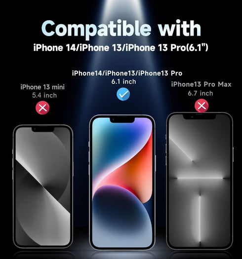 MAGIC JOHN 2 Pack for iPhone 13/14& iPhone 13 Pro 6.1 inch Tempered Glass Screen Protector, Auto Dust-Elimination, Bubble Free, HD Clear, Easy Ins...