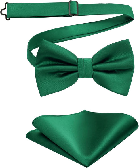 100% Silk Mens Bow tie Bowtie Tuxedo Wedding Solid Color Formal Bow Ties for Man...