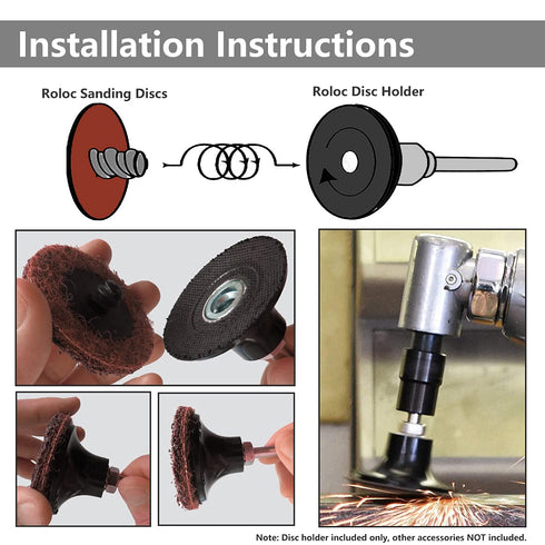 YAKAMOZ 2 Pcs 3 Inch Roll Lock Sanding Disc Holder with 1/4" Shank Quick Change Roll Lock Sander Pad Holder Adapter for Power Drill Air Die Grinde...