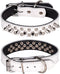 Adjustable Genuine Leather Spiked Studded Dog Collars for Small Medium Large Pets Like Pit Bull Bulldog Pugs Husky (L, White)...
