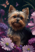 Yorkshire Terriers Diamond Painting Kits Purple Gerbera DIY All Crystal Craft Diamond Painting Kit for Beginners & Relaxation, for Home Decor Pet ...