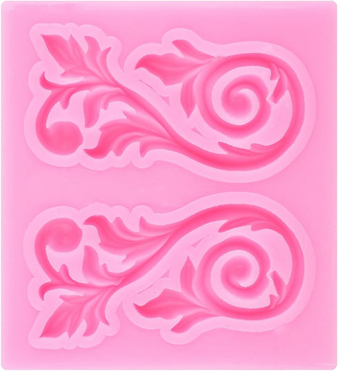 Baroque Fondant Molds Curlicues Scroll Relief Cake Decorating Silicone Mold For Cake Decoration Cupcake Topper Gum Paste Chocolate Polymer Clay...