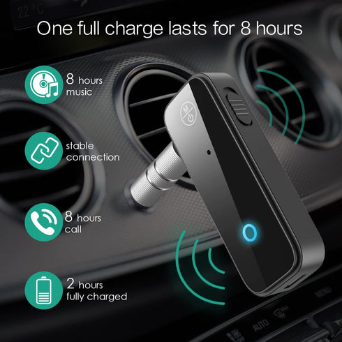 ORIA Wireless Bluetooth AUX Adapter, Bluetooth 5.0 Music Receiver for Car/Wired Speaker, Bluetooth Receiver for Answer Calls with Dual Device Mode...
