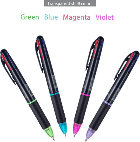 4 Pack 0.7mm 4-in-1 Multicolor Ballpoint Pen?4-Color Retractable Ballpoint Pens for Office School Supplies Students Children Gift...