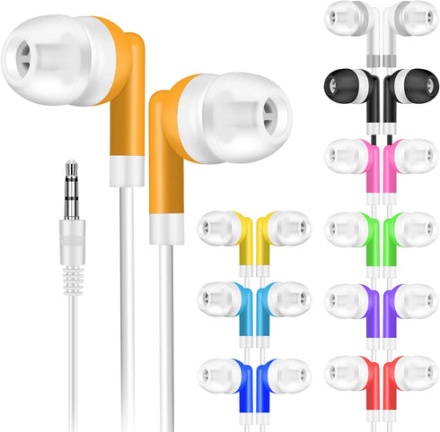 Kids Bulk Earbuds 30 Pack Wholesale Earbuds Headphones Bulk Perfect for School Classroom Libraries Students Multi Colored Individually Bagged......