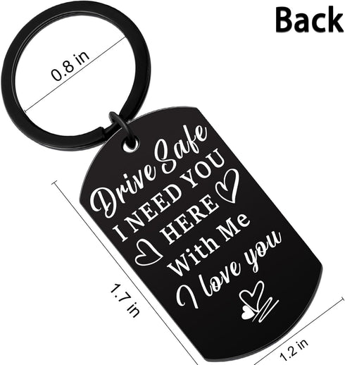 Ikacvb Drive Safe Keychain For Him Aniversary Birthday Sweetest Day Gifts For Him Boyfriend Husband Valentines Day Gifts For Men I Love You Gift F...