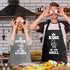 Funny Aprons for Couple, His and Hers Aprons Set, Kitchen Aprons with 2 Pockets for Cooking Grilling Baking, Anniversary Wedding Bridal Shower Bir...