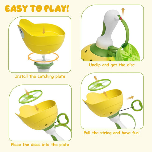 Flying Disc Launcher Toy, Summer Toys for Kid 4-8, Lawn, Camp, Picnic, Backyard, Outside Games,Toddler Outdoor Toys, 2 Pack & 12 Discs, Family Act...