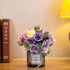 Artificial Rose Flower Bouquet Set, Hydrangea Hand Bouquet and vase, Ins Style Artificial Flower Set?Purple?...