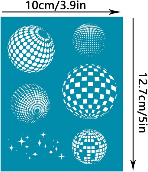 OLYCRAFT 4x5 Inch Silk Screen for Polymer Clay Disco Ball Clay Stencils Reusable Star Stencil Silk Screen Printing Stencils Non-Adhesive Mesh Tran...