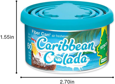 LITTLE TREES Car Air Freshener. Fiber Can Provides a Long-Lasting Scent for Auto or Home. Recycled Fiber. Caribbean Colada, 4 Air Fresheners...