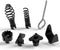 7PCS Drain Cleaner Combination Cutter Head Set,16mm Manganese Steel Spring Automatic Locking Drain Dredging Cutter Head Accessories for Drain Clea...