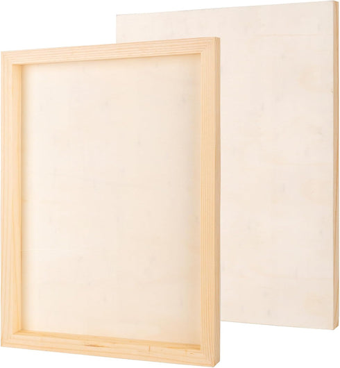 2PCS Wood Panel Board, 9 x12 inch Unfinished Wood Canvas Rectangle Wooden Panel Boards for Painting, Pouring, Arts Use with Oils, Acrylics...