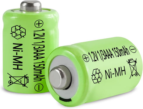 JINTION 1/3 Rechargeable AAA 150mAh Button Top NiMH Battery Replacement batteries for Solar Lights Battery, Outdoor Solar Garden Art Light Battery...