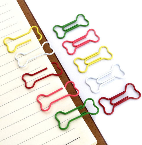 50 Pieces Paper Clips Metal Paper Clips Office Paper Clips Bone Shape Paper Clips for Bookmark Office School Notebook(Large Size, Multicolor)...