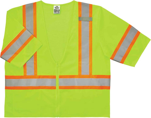 Ergodyne unisex adult Two-tone - Class 3 Two Tone Vest Zipper, Lime, Small-Medium US...