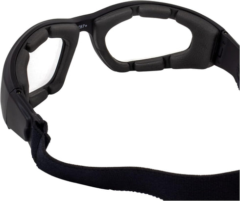 Epoch Eyewear Padded Motorcycle Riding Goggles Clear Lens ANSI Z87.1 Safety Rated...