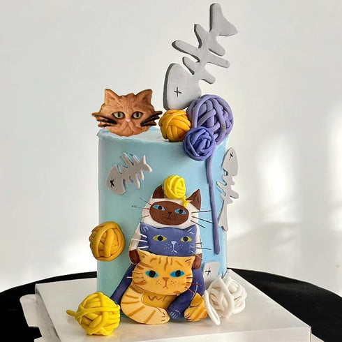 Cat Silicone Fondant Molds For Cake Decorating Cupcake Topper Candy Chocolate Polymer Clay Gum Paste...