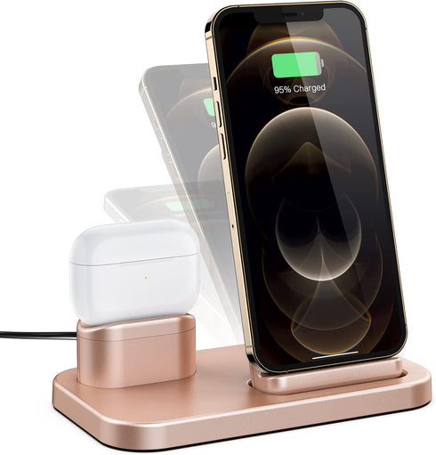 BEACOO Angle Adjustable Wireless Charger, 2 in 1 Wireless Charging Station for iPhone and AirPods, Charging Dock for AirPods Pro/2/1, 7.5W Qi Fast...