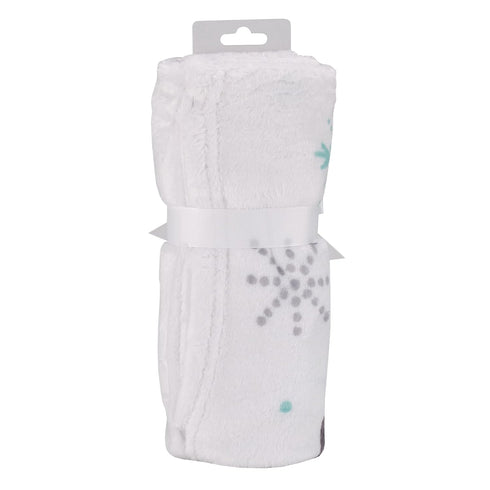 NOJO Penguin White, Aqua, and Gray Let it Snow Christmas Photo Op Super Soft Baby Blanket...
