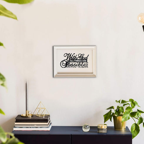 Jetec Inspirational Table Art with God All Things Are Possible Positive Sign Home Table Decoration, Motivational Centerpieces Letter Sign Wooden f...