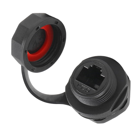 5pcs RJ45 Ethernet LAN Cable Connector CAT6 Shielded Industrial Panel Mount Bulkhead Feed Thru Coupler with Waterproof IP67 Dustproof Cap Outdoor ...