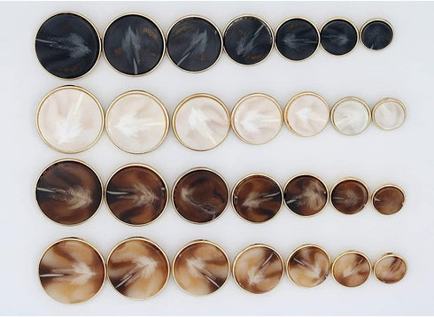 5 PCS Fashion Metal Pattern Round Button Arrow Pattern Button for Clothes Sewing Crafts Decoration (Light Brown, 15mm)...