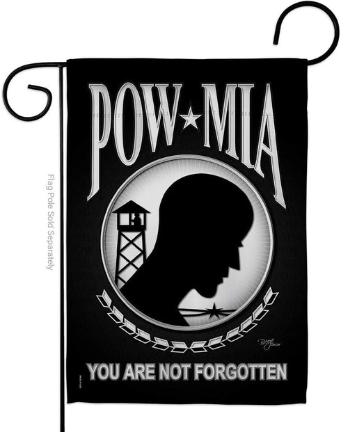 POW/MIA Garden Flag - Armed Forces Service All Branches Support Honor United State American Military Veteran Official - House Decoration Banner Sm...