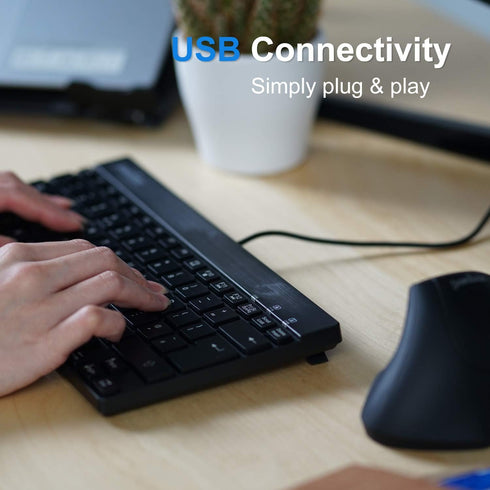 Perixx PERIBOARD-426 Wired Mini Low Profile Keyboard (Wired USB), US English Layout (11665)...