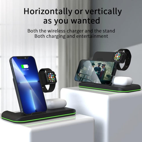 Wireless Charger 4 in 1 Wireless Charging Station Foldable Charging Stand for iPhone 14/13/12/11/Pro/Max/Apple Watch/Airpods Pro(Black)......