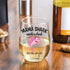 Mama Shark Needs a Drink Funny Wine Glass - Mom Gift For Birthdays, Mother's Day, Christmas, Holidays or Just Because - Stemless...